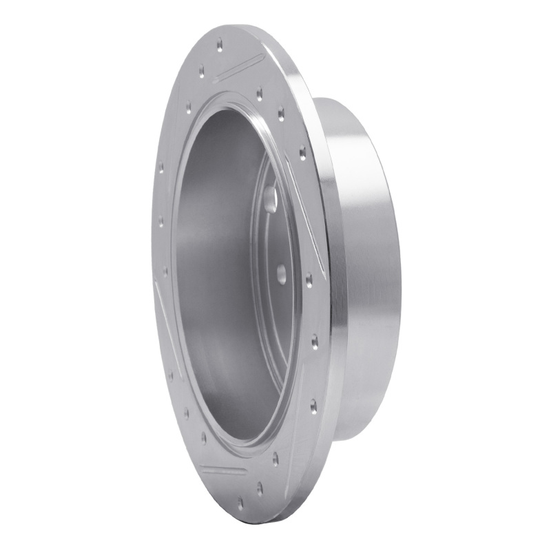 Subaru WRX Brake Rotor (1) - Rear Right - R1 Concepts - Drilled & Slotted - Silver - `15-`21